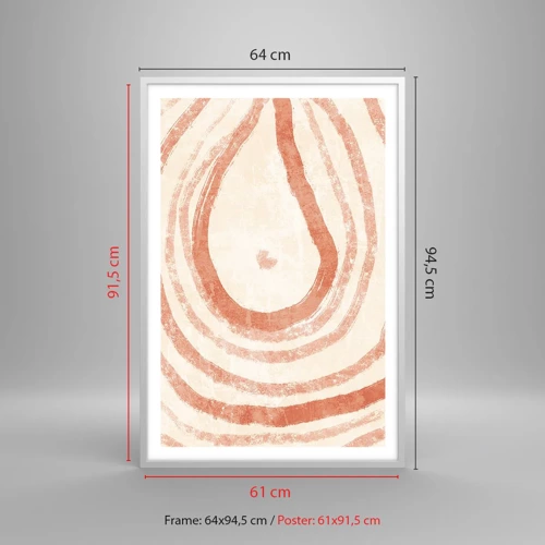 Poster in einem weißen Rahmen - Korallenkreise – Komposition - 61x91 cm