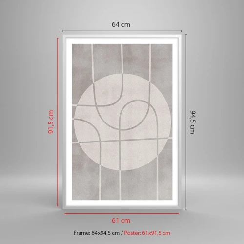 Poster in einem weißen Rahmen - Kreisförmig und geradeaus - 61x91 cm