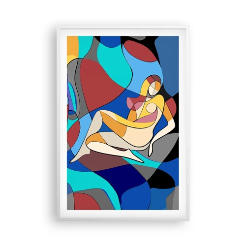 Poster in einem weißen Rahmen - Kubistischer Akt - 61x91 cm