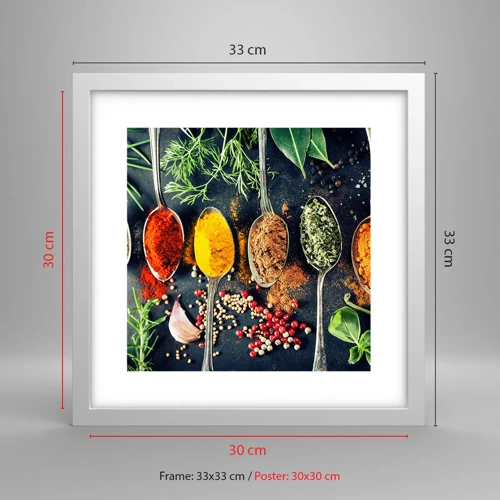 Poster in einem weißen Rahmen - Kulinarische Magie - 30x30 cm