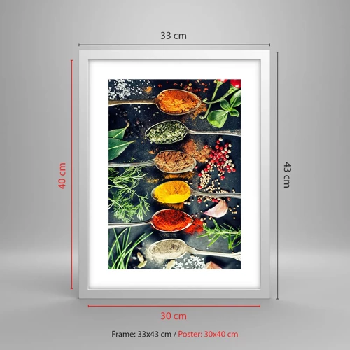 Poster in einem weißen Rahmen - Kulinarische Magie - 30x40 cm