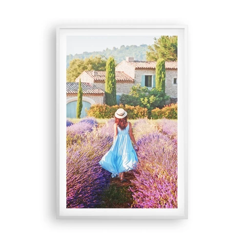 Poster in einem weißen Rahmen - Lavendel Mädchen - 61x91 cm