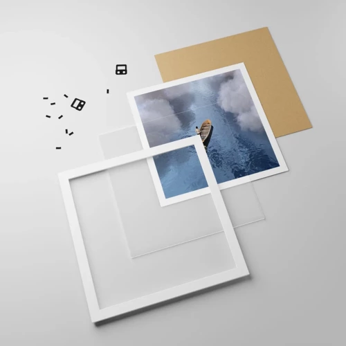 Poster in einem weißen Rahmen - Leben – Reise – unbekannt - 50x50 cm