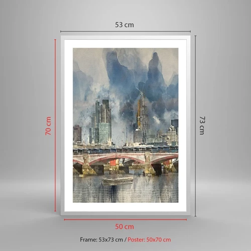 Poster in einem weißen Rahmen - London in seiner ganzen Pracht - 50x70 cm