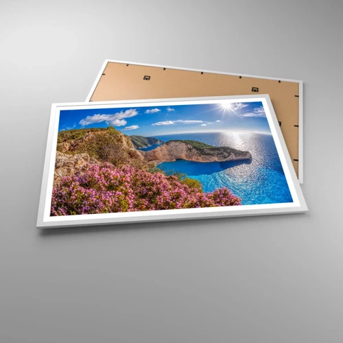 Poster in einem weißen Rahmen - Mein toller Griechenlandurlaub - 91x61 cm