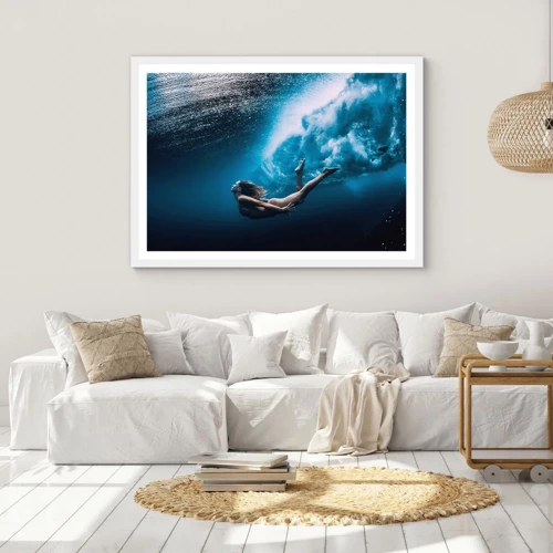 Poster in einem weißen Rahmen - Moderne Meerjungfrau - 40x30 cm