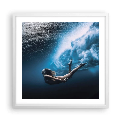 Poster in einem weißen Rahmen - Moderne Meerjungfrau - 50x50 cm