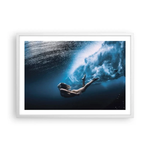 Poster in einem weißen Rahmen - Moderne Meerjungfrau - 70x50 cm