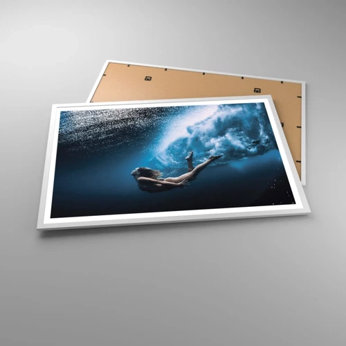 Poster in einem weißen Rahmen - Moderne Meerjungfrau - 91x61 cm