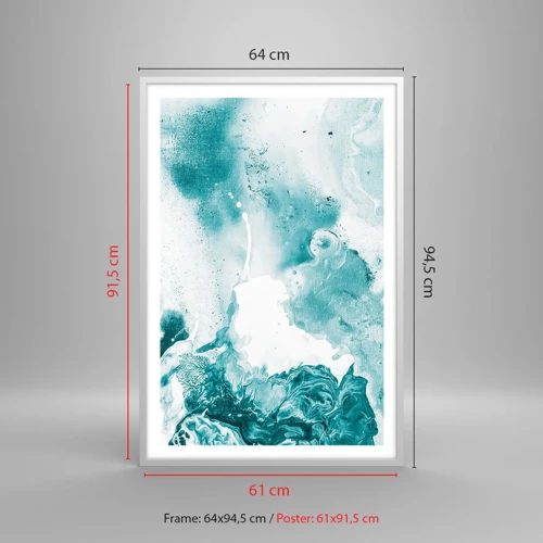 Poster in einem weißen Rahmen - Morast von Blau - 61x91 cm