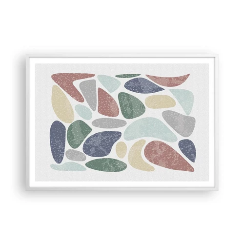 Poster in einem weißen Rahmen - Mosaik aus pulverförmigen Farben - 100x70 cm