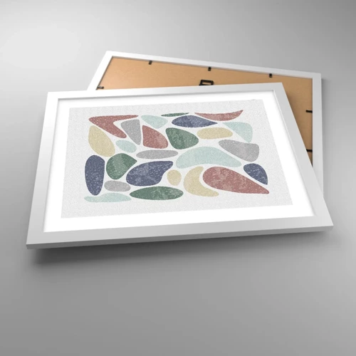 Poster in einem weißen Rahmen - Mosaik aus pulverförmigen Farben - 40x30 cm