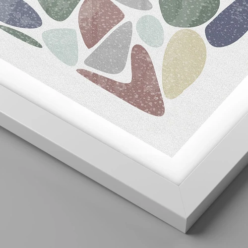 Poster in einem weißen Rahmen - Mosaik aus pulverförmigen Farben - 50x40 cm