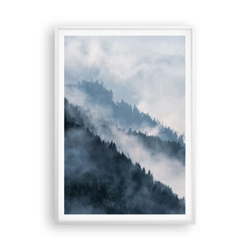 Poster in einem weißen Rahmen - Mystik der Berge - 70x100 cm