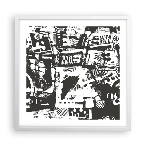 Poster in einem weißen Rahmen - Ordnung oder Chaos? - 50x50 cm