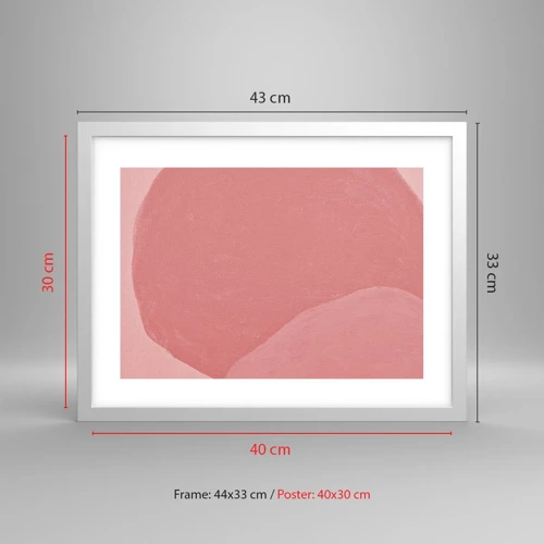 Poster in einem weißen Rahmen - Organische Komposition in Rosa - 40x30 cm