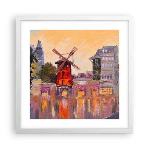 Poster in einem weißen Rahmen - Pariser Ikonen – Moulin Rouge - 40x40 cm