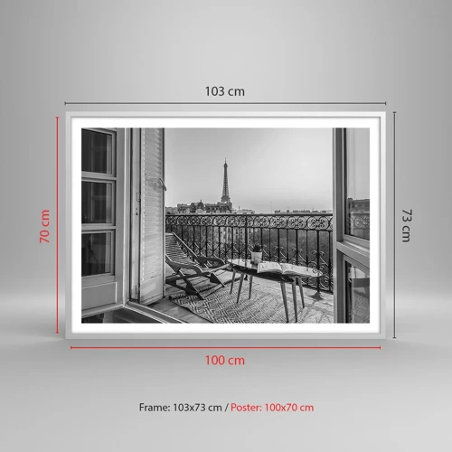 Poster in einem weißen Rahmen - Pariser Nachmittag - 100x70 cm
