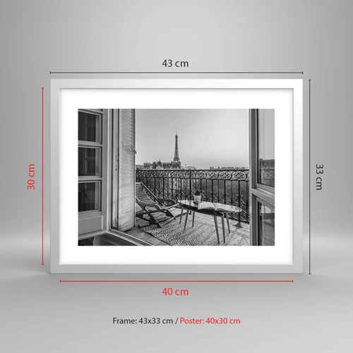 Poster in einem weißen Rahmen - Pariser Nachmittag - 40x30 cm