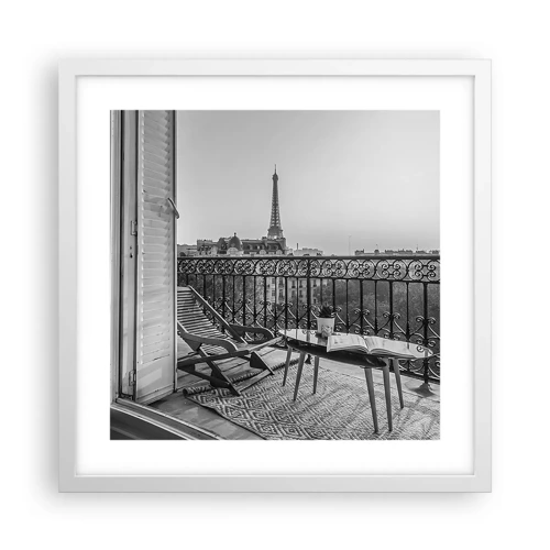 Poster in einem weißen Rahmen - Pariser Nachmittag - 40x40 cm