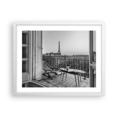 Poster in einem weißen Rahmen - Pariser Nachmittag - 50x40 cm