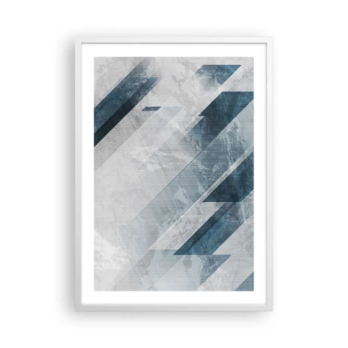 Poster in einem weißen Rahmen - Räumliche Komposition - graue Bewegung - 50x70 cm