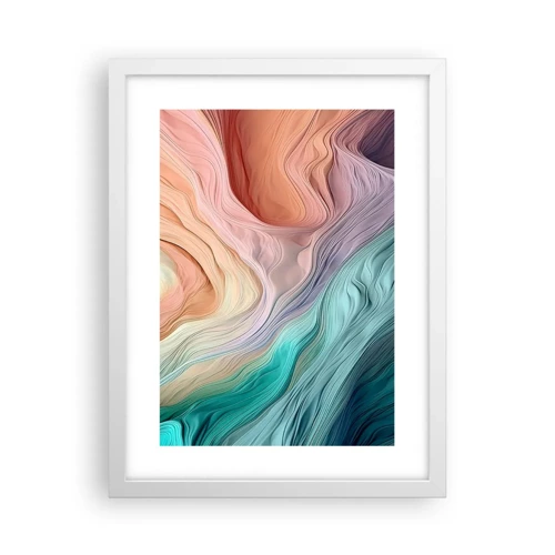 Poster in einem weißen Rahmen - Regenbogenwelle - 30x40 cm