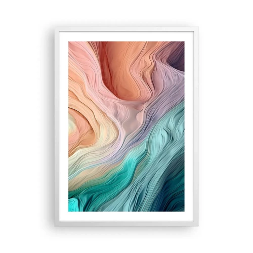 Poster in einem weißen Rahmen - Regenbogenwelle - 50x70 cm