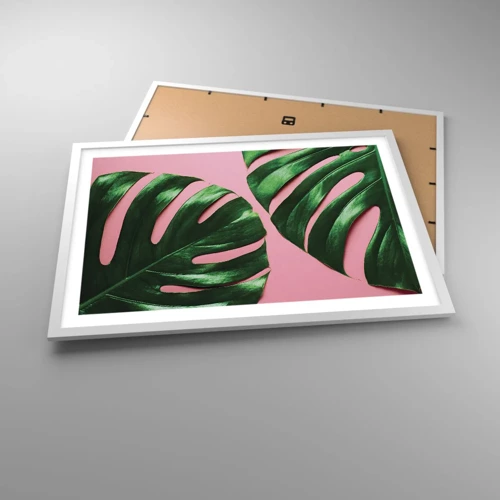 Poster in einem weißen Rahmen - Rendezvous im Grünen - 70x50 cm