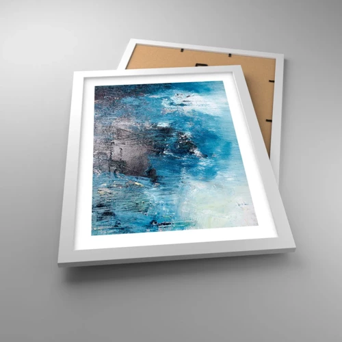 Poster in einem weißen Rahmen - Rhapsodie in Blau - 30x40 cm
