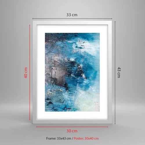Poster in einem weißen Rahmen - Rhapsodie in Blau - 30x40 cm