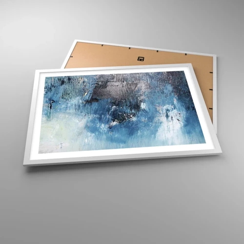 Poster in einem weißen Rahmen - Rhapsodie in Blau - 70x50 cm