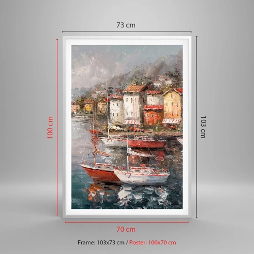 Poster in einem weißen Rahmen - Romantische Oase - 70x100 cm