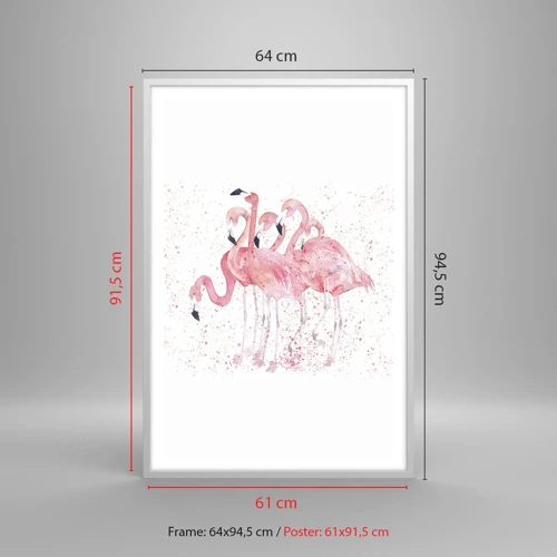 Poster in einem weißen Rahmen - Rosa Ensemble - 61x91 cm