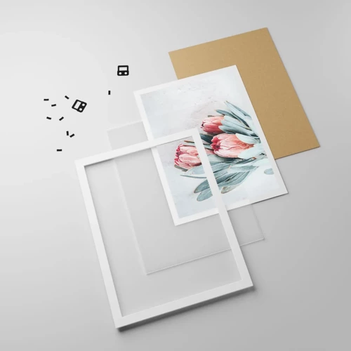 Poster in einem weißen Rahmen - Schämen sich für ihre eigene Schönheit - 30x40 cm