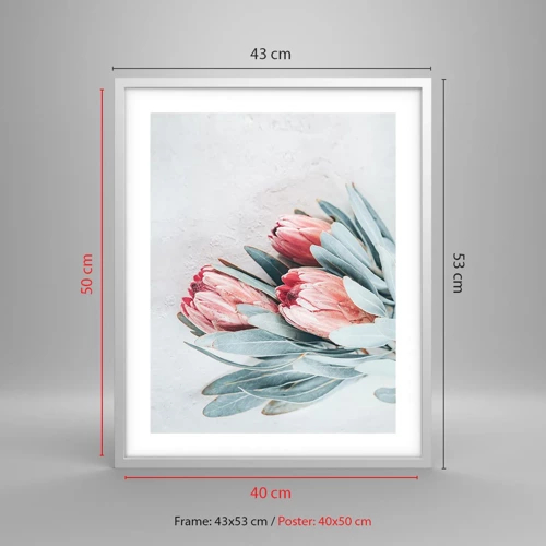 Poster in einem weißen Rahmen - Schämen sich für ihre eigene Schönheit - 40x50 cm