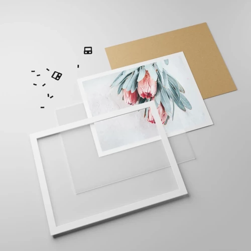 Poster in einem weißen Rahmen - Schämen sich für ihre eigene Schönheit - 91x61 cm