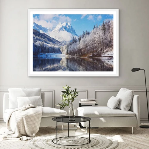 Poster in einem weißen Rahmen - Schneefang - 100x70 cm
