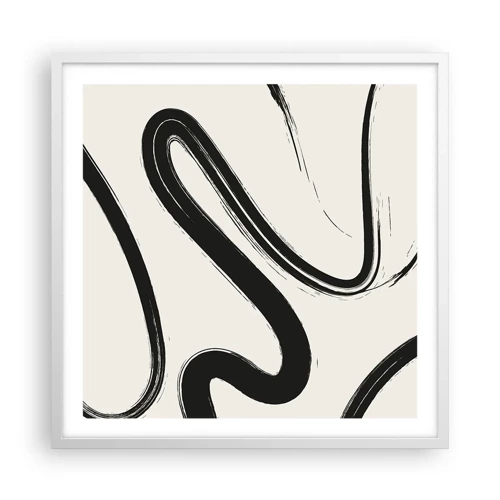 Poster in einem weißen Rahmen - Schwarz-Weiß-Laune - 60x60 cm
