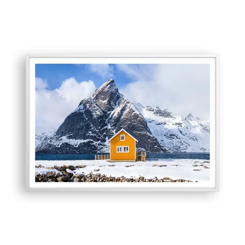 Poster in einem weißen Rahmen - Skandinavische Feiertage - 100x70 cm