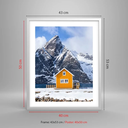 Poster in einem weißen Rahmen - Skandinavische Feiertage - 40x50 cm