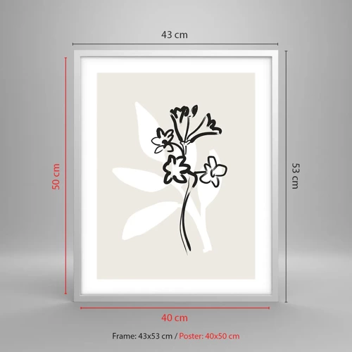 Poster in einem weißen Rahmen - Skizze für das Herbarium - 40x50 cm