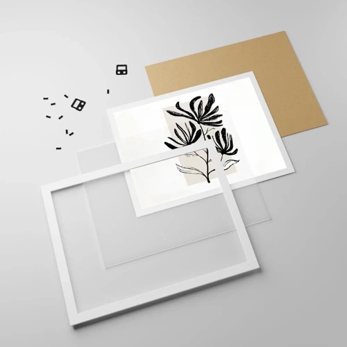 Poster in einem weißen Rahmen - Skizze für das Herbarium - 70x50 cm