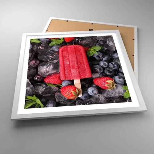 Poster in einem weißen Rahmen - So schmeckt der heiße Sommer - 50x50 cm