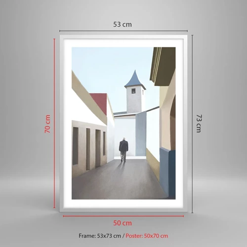Poster in einem weißen Rahmen - Sonniger Spaziergang - 50x70 cm