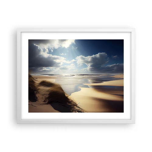 Poster in einem weißen Rahmen - Strand, wilder Strand - 50x40 cm