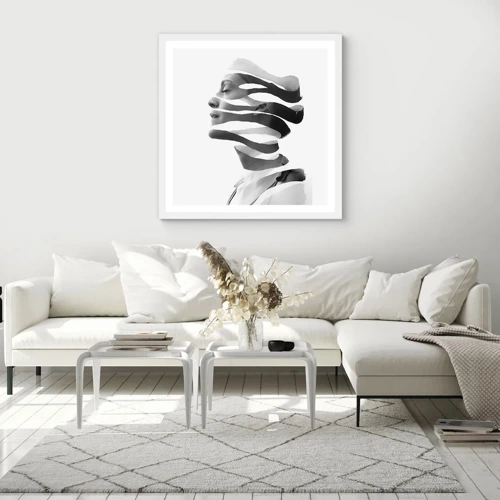 Poster in einem weißen Rahmen - Surreales Porträt - 30x30 cm