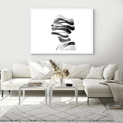 Poster in einem weißen Rahmen - Surreales Porträt - 70x50 cm