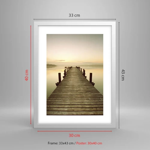 Poster in einem weißen Rahmen - Tagesanbruch, Morgendämmerung, Licht - 30x40 cm
