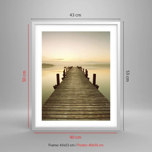 Poster in einem weißen Rahmen - Tagesanbruch, Morgendämmerung, Licht - 40x50 cm